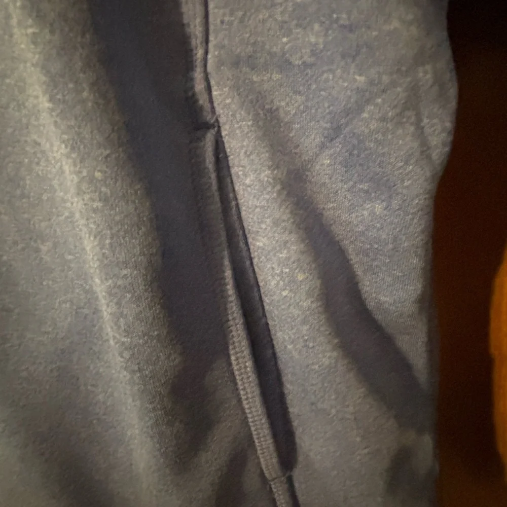 NIKE DRI-FIT Women's L Hoodie‎ Sweatshirt Blue Scuba Neck Thumbholes pockets